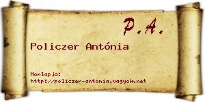 Policzer Antónia névjegykártya